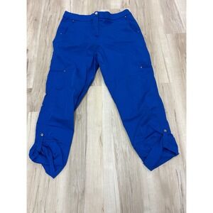 Chicos Zenergy Neema Royal Blue  Cargo CapriPants Womens Size 1.5 (M) Stretch